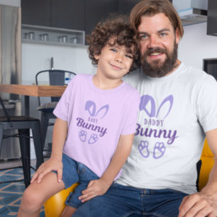 T-shirt Mignonne Purple Pâques Papa Lapin Lapin Oreilles