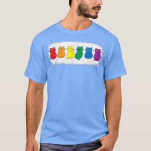 T-shirt Mignonne Rainbow Flag Chats Lover Mois Gay pride p