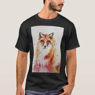 T-shirt Mignonne Red Fox Whimsical Aquarelle Mens