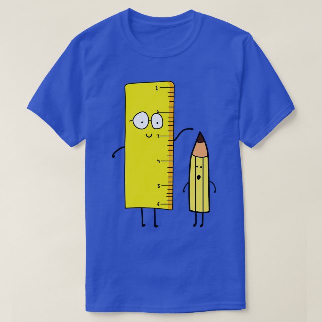 T-shirt Mignonne Règle Mesure Un Crayon (Design devant)