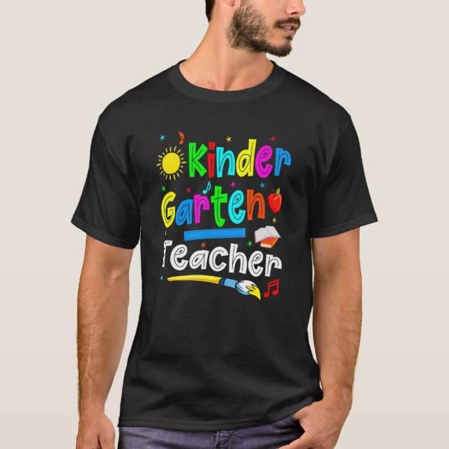 T-shirt Mignonne Retour À L'École Maternelle Enseignant Pr (Devant)