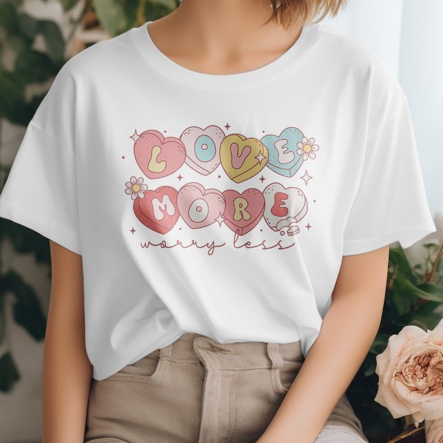 T-shirt Mignonne Saint Valentin Aimer plus, s'inquiéter mo (Créateur téléchargé)