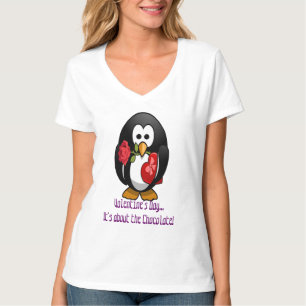 T-shirt Mignonne Saint Valentin Pingouin Drôle Drôle Carto