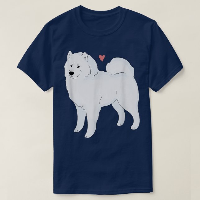 T-shirt Mignonne Samoyed Sammy Chien Love (Design devant)