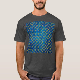 T-shirt Mignonne Sirène Avec Motif En Marbre Bleu