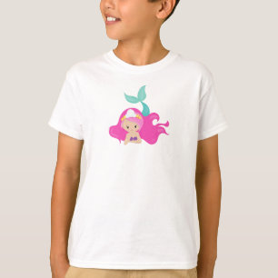 T-shirt Mignonne Sirène, Cheveux Rose, Petite Sirène, Épée