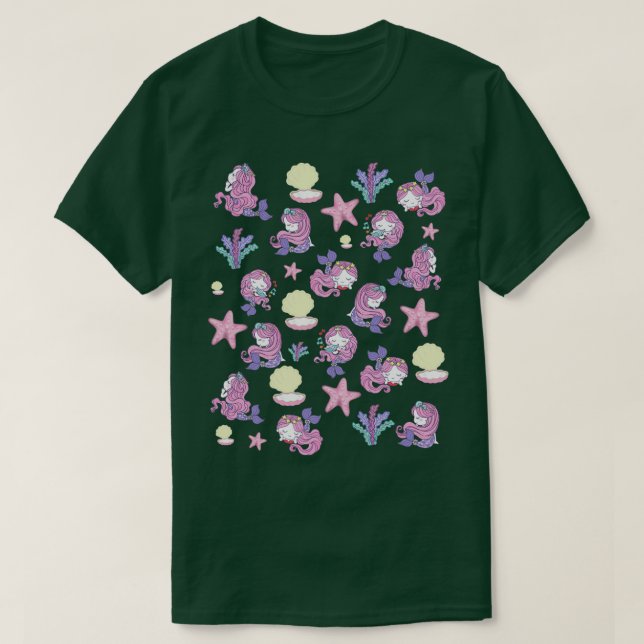 T-shirt Mignonne sirène pour petite fille (Design devant)