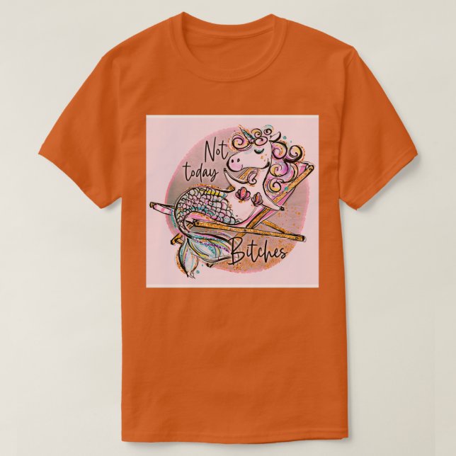 T-shirt Mignonne sirène Unicorne se détendre sur le transa (Design devant)