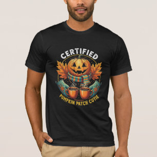 T-shirt Mignonne station de citrouilles certifiée Cozy aut