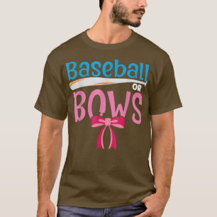 T-shirt Mignonne Team Boy Ou Team Girl Baseballs Ou Bows G