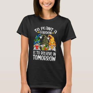 T-shirt Mignonne Terre Gnome À Plante Un Jardin Est De Cro