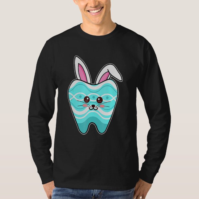 T-shirt Mignonne Tooth Bunny Visage Dentiste Assistant den (Devant)
