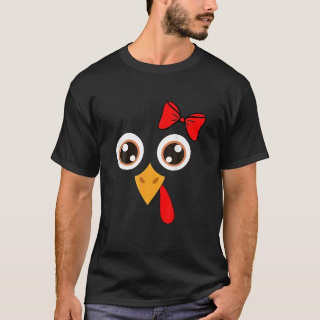 T-shirt Mignonne Turquie Thanksgiving Face Femmes Filles T (Devant)