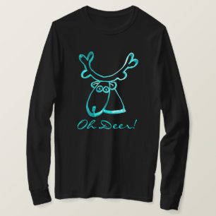 T-shirt Mignonne Turquoise Oh Deer Ajouter un nom ou votre