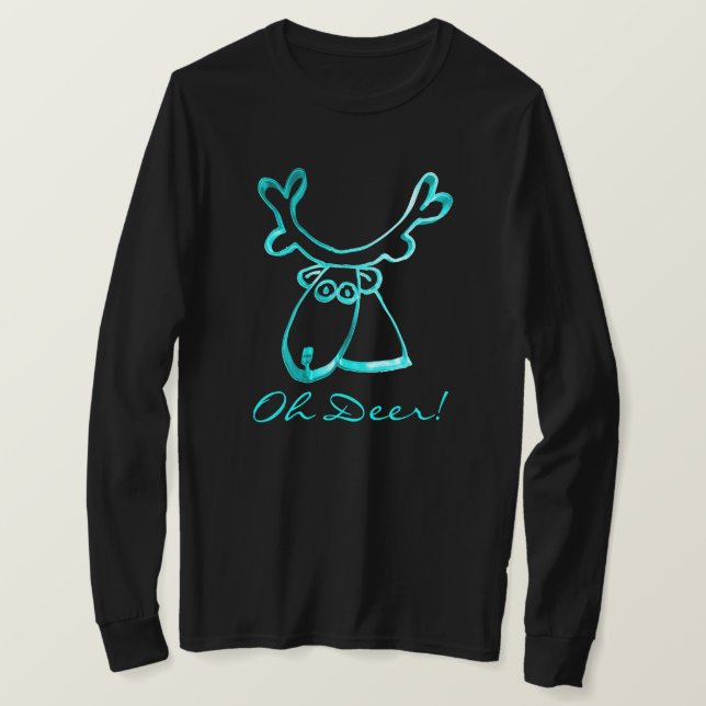 T-shirt Mignonne Turquoise Oh Deer Ajouter un nom ou votre (Design devant)