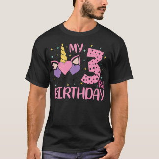 T-shirt Mignonne Unicorn Lovers Cadeau Mon 3ème anniversai