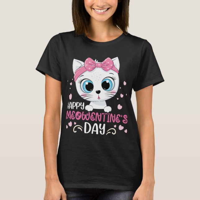 T-shirt Mignonne Valentines de chats de jour tenue pour fe (Devant)