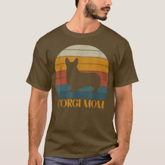 T-shirt Mignonne Vintage Corgi Maman Coucher de soleil Amo
