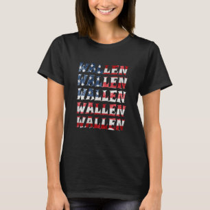 T-shirt Mignonne Wallen American Drapeau Rouge Blanc Bleu