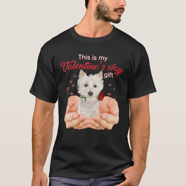 T-shirt Mignonne Westie C'est mon pyjama de Saint Valentin (Devant)