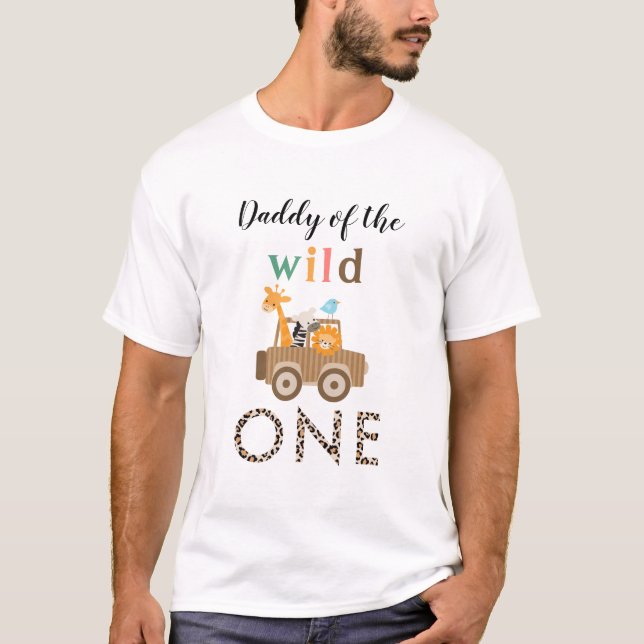 T-shirt Mignonne Wild One Jungle Safari Animaux Papa (Devant)