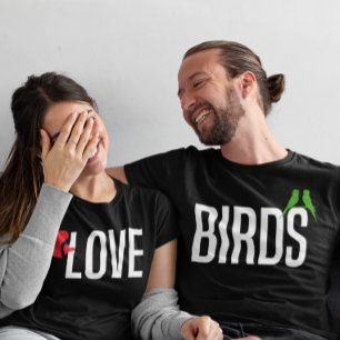 T-shirt Mignonnes Inséparables Couple Correspondant, Nouve