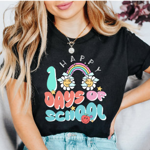 T-shirt Mignonnes marguerites arc-en-ciel Joyeux 100 jours