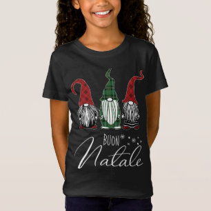 T-Shirt Mignonnes Noël Gnomes Buon Natale Italien Joyeux N