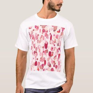 T-shirt Mignonnes Zones Rouges Roses Simples
