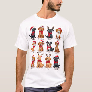 T-shirt Mignons 12 chiens Noël drôles amateurs de chiens N