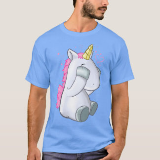 T-shirt Mignons Assis Unicorn Yeux Fermés Cacher Les Femme