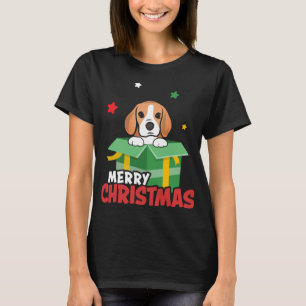 T-shirt Mignons Beagles Père Noël Amoureux de les chiens J