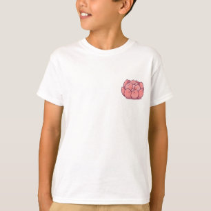 T-shirt Mignons Enfants au Visage de Pivoine Rougissante