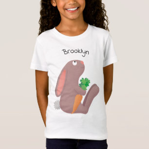 T-Shirt Mignons lapin lapin lapin assis avec dessin de car