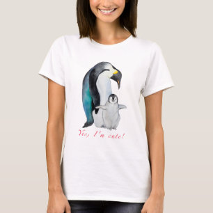 T-shirt Mignons manchots empereurs aquarelle