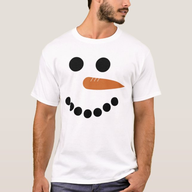 T-shirt Mignons Noël Snowman visage Noël (Devant)