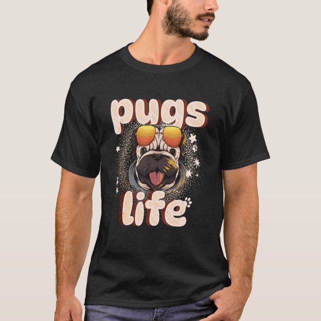 T-shirt Mignons Pugs Vie Chiens Pug (Devant)