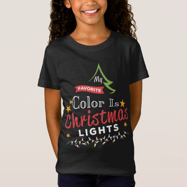 T-Shirt Mignons pyjamas Noël Ma couleur préférée est le Ch (Devant)