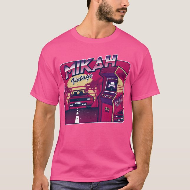T-shirt Mikah Personalized Vintage Gamer 80s 90s (Devant)