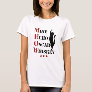 T-shirt Mike Echo Oscar Whiskey MEOW Cat