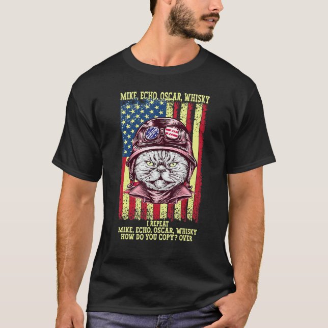 T-shirt Mike Écho Oscar Whisky Comment Copiez-Vous Pilote  (Devant)