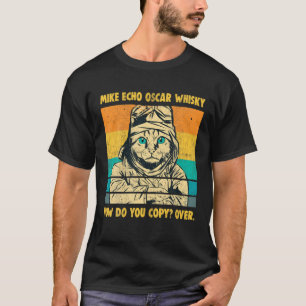 T-shirt Mike Echo Oscar Whisky Pilote de chat volant MEOW