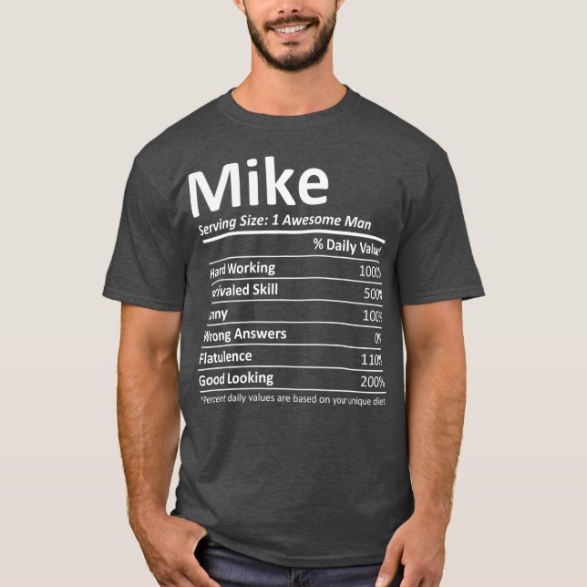 T-shirt MIKE Nutrition Funny Anniversaire Nom personnalisé (Devant)