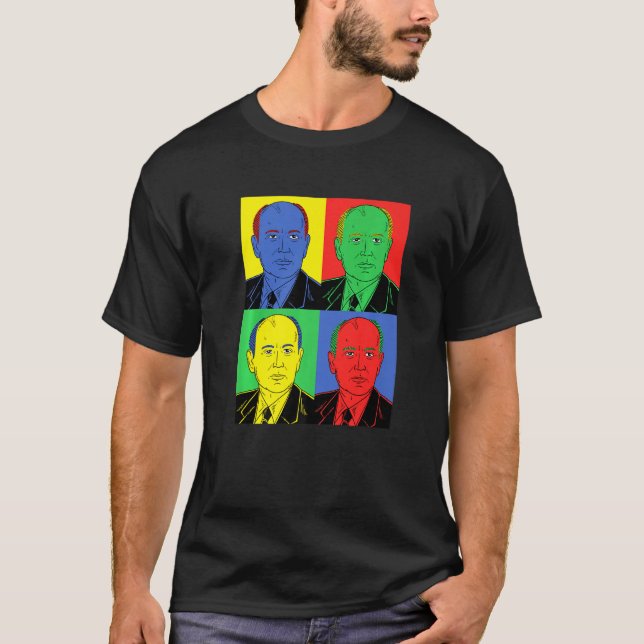 T-shirt Mikhail Gorbachev Retro Pop Art Tee Historique (Devant)