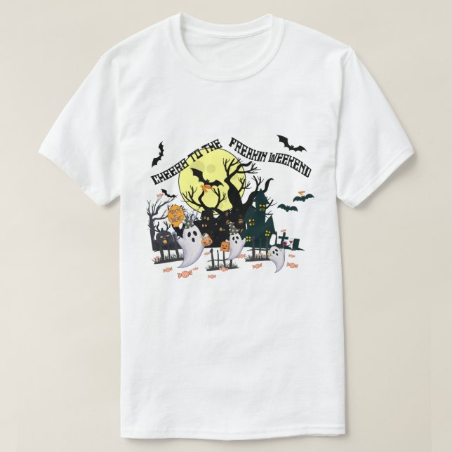 T-shirt Mikitiez applaudit weekendhalloween château dracul (Design devant)