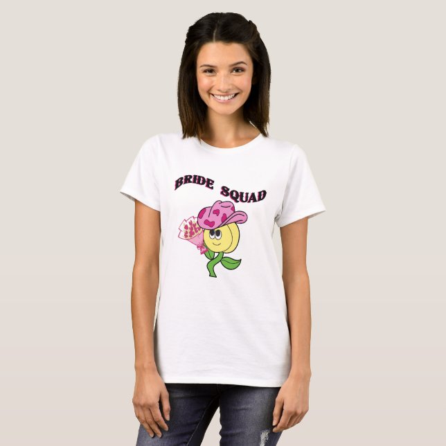 T-shirt Mikitiez cowboy bridesquad june mariée (Devant entier)