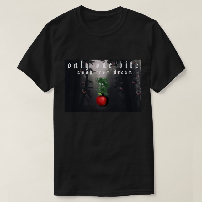 T-shirt Mikitiez crâne rouge toxique pomme vegan été (Design devant)