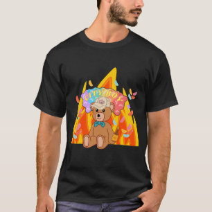 T-shirt Mikitiez été en peluche d'ours gelée feu de vin ro
