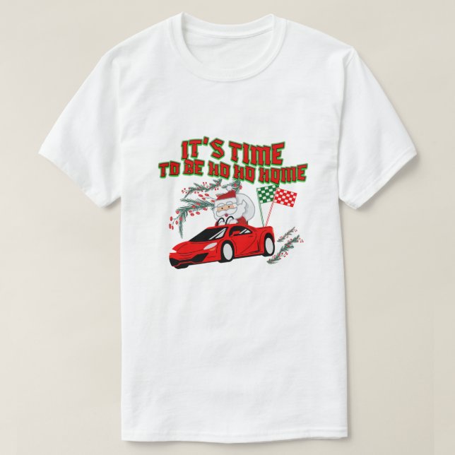 T-shirt Mikitiez ho ho santaclaus trainer à la maison (Design devant)