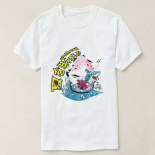 T-shirt Mikitiez requin vague océanique été rasé